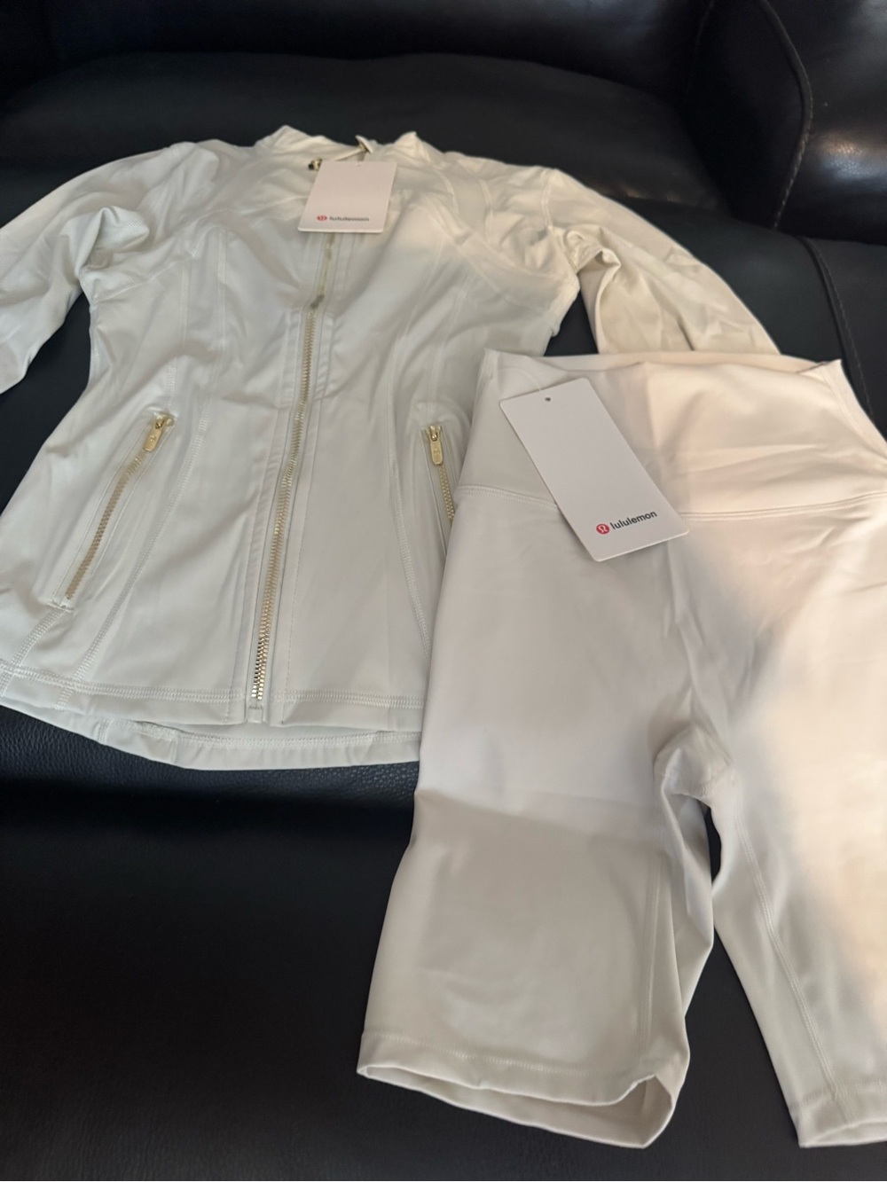 lululemon white Align Pants with gold accents Hoodie